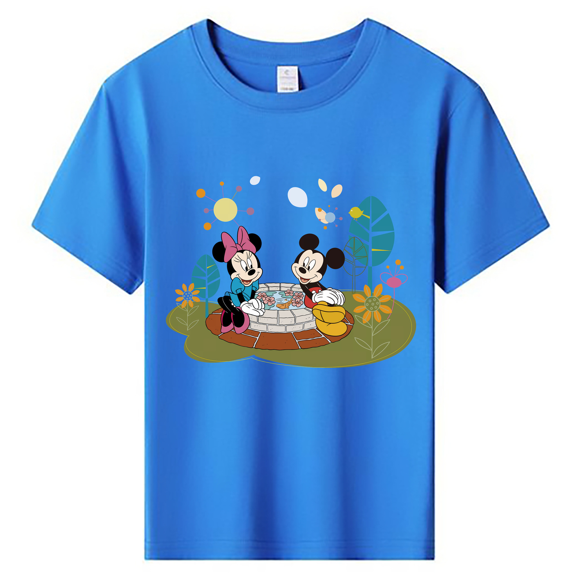 （画像用） ミッキーマウス Mickey Mouse 綿100％キッズTシャツ（フロントプリント）